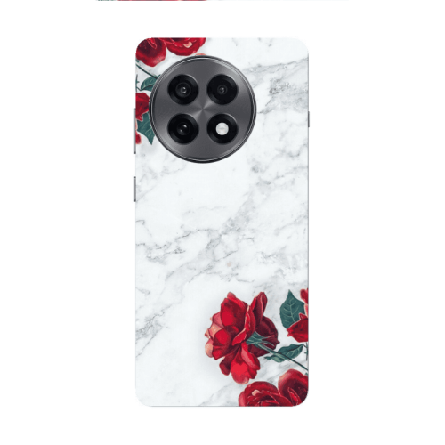 Oneplus 13 5G red roses marble Transparent Silicone TPU Θήκη